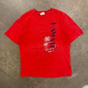 Vintage 90s Hawaii Surf Palm Tree Single Stitch T-Shirt Size Large